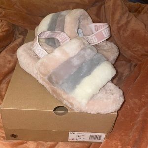 Brand new, size 8, authentic Ugg fluff slides